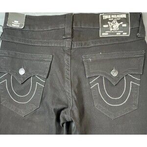 True Religion Ricky Relaxed Straight Jeans Black 29x32 NWT